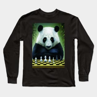 Panda Plays Chess Long Sleeve T-Shirt